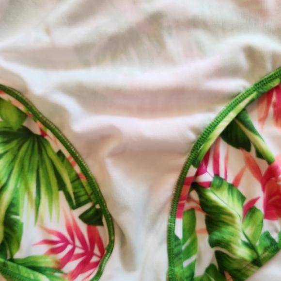 Jantzen Classic One Piece Palm Pattern Green&Pink Swim Suit Size 12. - Picture 6 of 11